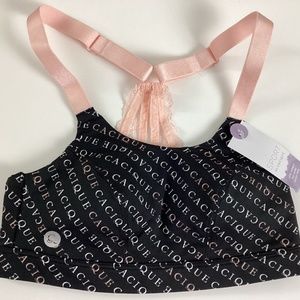 Cacique Lane Bryant Low Impact No Wire Sport Bra Size 0 Logo Racerback NWT New